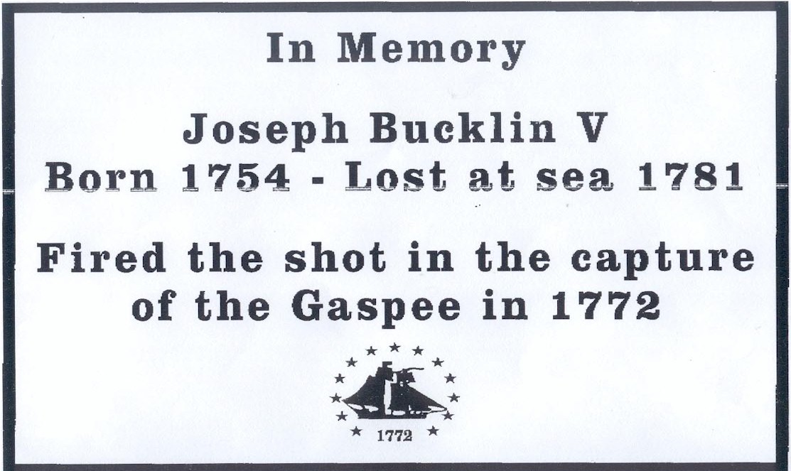 Joseph Bucklin 5th Memorial Marker