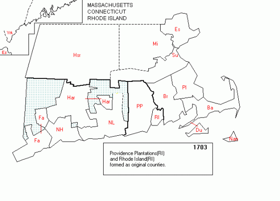 Three Colonies Map 1703